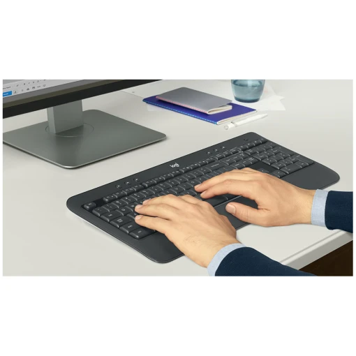 Logitech MK540 Advanced Funk-Tastatur, -Maus Set mit Handballenauflage, Deutsch, QWERTZ, Windows®, Schwarz – Bild 4