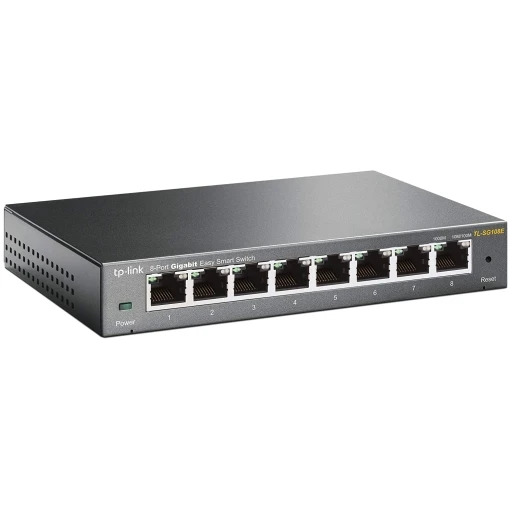 TP-Link TL-SG108E 8-Port Gigabit Easy Smart Managed Netzwerk Switch Lüfterlos QoS VLAN Metallgehäuse schwarz-metallic (USED_A) – Bild 4