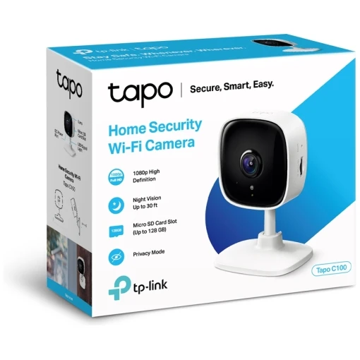 TP-Link Tapo C100 Sicherheits WLAN IP Überwachungskamera Indoor Ton-/Lichtalarm Nachtsicht Full-HD 1080p – Bild 5