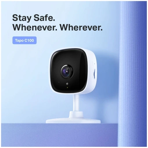 TP-Link Tapo C100 Sicherheits WLAN IP Überwachungskamera Indoor Ton-/Lichtalarm Nachtsicht Full-HD 1080p – Bild 4