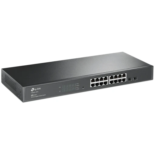 TP-Link Jetstream T1600G-18TS (TL-SG2216) 16-Port Gigabit Smart Switch mit 2xSFP-Slots 19-Zoll-Rack Metallgehäuse Schwarz – Bild 2