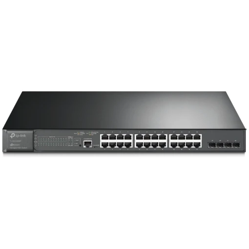 TP-Link JetStream™ TL-SG3428MP 28-Port Gigabit L2+ Managed Switch mit 24-Port PoE+ und 4-Port Gigabit SFP Rackmount