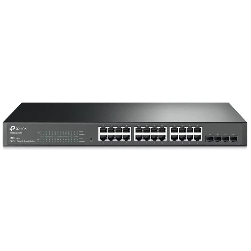 TP-Link Jetstream T1600G-28TS(TL-SG2424) 24-Port managed Gigabit L2 Smart Switch mit 2xSFP-Slots 19-Zoll-Rack Metallgehäuse Schwarz