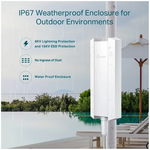 TP-Link Omada EAP610-Outdoor AX1800 Wi-Fi 6 Dualband WLAN Outdoor/Indoor Access Point PoE+ weiß – Bild 5