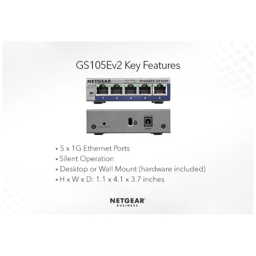 NETGEAR GS105E 5-Port Gigabit Ethernet Smart Managed Plus Desktop Switch – Bild 4