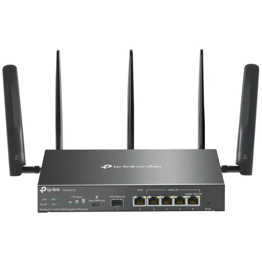 TP-Link Omada ER706W-4G V1 - Wireless Router - WWAN - 5-Port-Switch - 1GbE - WAN-Ports: 6 - Wi-Fi 6 - Dual-Band - 4G+ - wandmontierbar – Bild 3